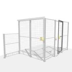 Tür-Set TROAX® SMART FIX mit SAFE LOCK, für Maschinenschutz, Schiebetür
