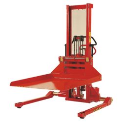 Logitrans Breitspur-Elektro-Stapler mit Plattform, Duplexmast, Tragfähigkeit 1.000 kg, Hubhöhe 2.735 mm, Plattform 1.220 x 1.092 mm
