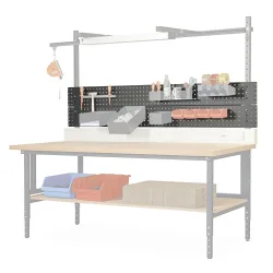 Lochblech für DAHMEN Packtische Classic und Multiplex, HxB 400 x 1.600 mm, lichtgrau