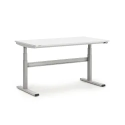 Treston TED Arbeitstisch M1350, B 1500 x T 800 mm, elektrisch höhenverstellbar, T-Fuss, lichtgrau RAL 7035