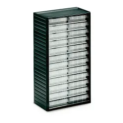 Treston Kleinteilemagazin 554-3, inklusive 24 glasklaren Schubladen L-04, BxTxH 310x180x550 mm