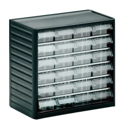 Treston Kleinteilemagazin 291-3 , inklusive 24 glasklaren Schubladen L-01, BxTxH 310x180x290 mm