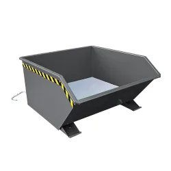 Eichinger® Spänebehälter mit Lochblech-Boden und Ablasshahn, 1500 kg, 1000 Liter, anthrazitgrau