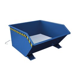 Eichinger® Spänebehälter mit Lochblech-Boden und Ablasshahn, 1500 kg, 1000 Liter, enzianblau