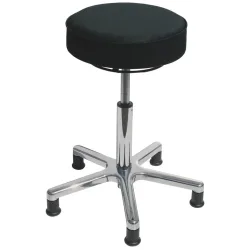 Hocker Premium, Kunstledersitz, Sitzhöhe 540-730 mm, Bodengleiter, schwarz