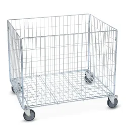 HEMMDAL Rollbehälter mit 4 Lenkrollen, HxBxT 735 x 630 x 830 mm, TK 60 kg