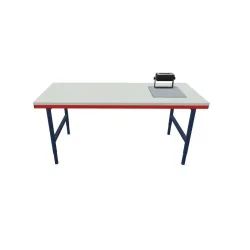 Rocholz Manuell höhenverstellbarer Packtisch SYSTEM 2000 mit Waage bis 60 kg, nicht eichfähig, HxBxT 690-960 x 2.000 x 920 mm