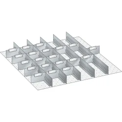 LISTA Set Schlitzwände und Trennbleche 36x36E, (BxT) 612x612mm, 5 Schlitzwände, 20 Trennbleche, für Fronthöhe 50mm
