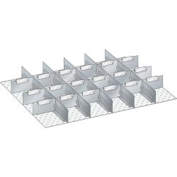 LISTA Set Schlitzwände und Trennbleche 36x27E, (BxT) 612x459, 5 Schlitzwände, 18 Trennbleche, für Fronthöhe 75mm