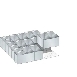 LISTA Set Einsatzkästen, (BxT) 500x600mm, 18-teilig, für Fronthöhe 100, 125mm