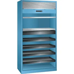 LISTA Rollladenschrank, (BxTxH) 1000x580x1950mm, 4 Auszug-, 2 Verstellböden, lichtblau