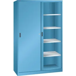 LISTA Schiebetürschrank, (BxTxH) 1000x580x1950mm, 4 Verstellböden, lichtblau