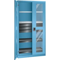 LISTA Werkzeugschrank, (BxTxH) 1000x580x1950mm, 2 Auszüge, 3 Schubladen, lichtblau, CODE Lock