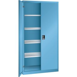 LISTA Flügeltürschrank, (BxTxH) 1000x580x1950mm, 4 Verstellböden, lichtblau, CODE Lock