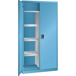 LISTA Wäsche- und Kleiderspind, (BxTxH) 1000x500x1950mm, 4 Verstellböden, lichtblau, CODE Lock