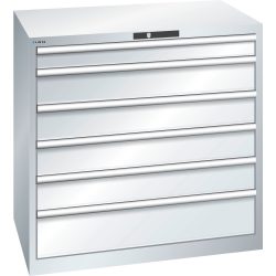 LISTA Schubladenschrank 54x36E, (BxTxH) 1023x725x1000mm, 6 Schubladen TK 200kg, lichtgrau, RFID Lock