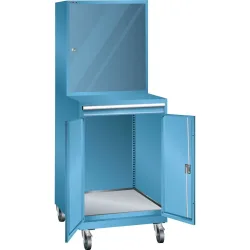 LISTA Computerschrank fahrbar 36x36E, (BxTxH) 717x725x1837mm, ohne Steckerleiste, lichtblau