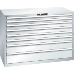 Schubladenschrank, 8 Schubladen, BxTxH 1431 x 725 x 1000 mm, lichtgrau LISTA