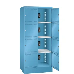LISTA Akku-Ladeschrank, (BxTxH) 810x585x1790mm, 2x4 Fächer, 2 Module pro Fach, lichtblau