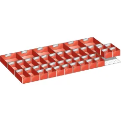LISTA Set Einsatzkästen 54x27E, (BxT) 918x459mm, 22-teilig, für Fronthöhe 75mm
