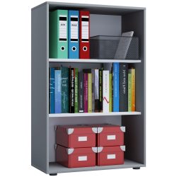VCM Büroregal Lona, 3 Fächer, HxBxT 1.050 x 700 x 400 mm, grau