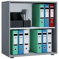 VCM - Holz Büro Stand Regal Bücher Ordner Aktenregal Ordnerregal Bücherregal Lona 2f, One Size, Taubengrau