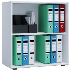 VCM - Holz Büro Stand Regal Bücher Ordner Aktenregal Ordnerregal Bücherregal Lona 2f, One Size, Weiss