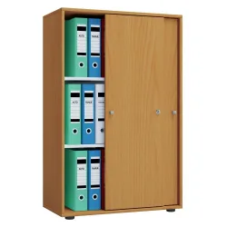 VCM - Büroschrank mit 3 Fächern | moderner Aktenschrank mit Schiebetüren | Maße ca. B. 70 x H. 111 x T. 40 cm – Lona 3-Fach, One Size, Beige