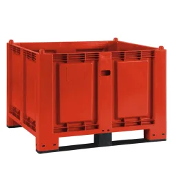 Grossbehälter aus Polypropylen, 550 Liter, mit Kufen, rot
