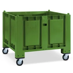 Grossbehälter aus Polypropylen, 550 Liter, mit Rollen, grün