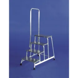 HACA Montagetritt aus Aluminium, Standhöhe 0,80 m, Handlauf links