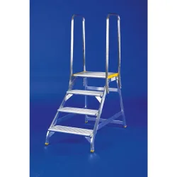 HACA Schwerlast-Tritt, TK 300 kg, Standhöhe 0,80 m, Handlauf beidseitig