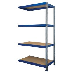 Weitspann-Schwerlastregal, Anbaufeld, Fachlast 600 kg, blau, HxBxT 2.000 x 1.600 x 600 mm