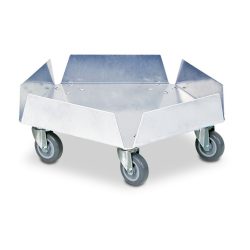 Transportroller für Rundtonnen bis 100 Liter, TK 250 kg, Edelstahl