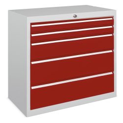PAVOY Schubladenschrank, Höhe 800 mm, Schubladen 8x70 + 1x100 mm, Breite 715 mm, reinweiss, reinweiss