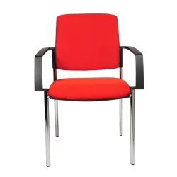Topstar® Besucherstuhl BtoB 10 mit Polster-Rückenlehne + 4 Fuss Gestell + Armlehnen, rot