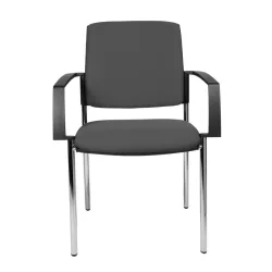 Topstar® Besucherstuhl BtoB 10 mit Polster-Rückenlehne + 4 Fuss Gestell + Armlehnen, anthrazit