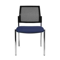 Topstar® Besucherstuhl BtoB 10 mit Netz-Rückenlehne + 4 Fuss Gestell, royalblau