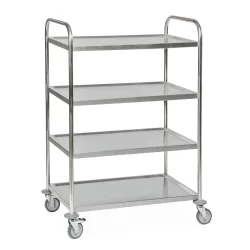Edelstahl-Servierwagen, LxBxH 910 x 590 x 1260 mm, mit 4 Etagen Kongamek