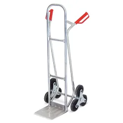 Treppenkarre, mit 3-armigem Radstern, TK 150 kg, Schaufel BxT 280 x 230 mm, Aluminium