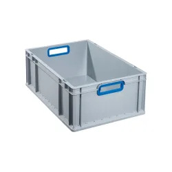 kaiserkraft Schwerlast-Euronormbehälter, Volumen 44,3 l, VE 4 Stk, Grifffarbe Blau