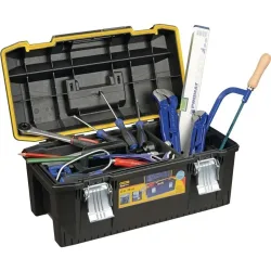 Werkzeugkoffer, inkl. Sanitär- und Heizungsinstallationssortiment, 72-tlg., Kunststoff, schwarz