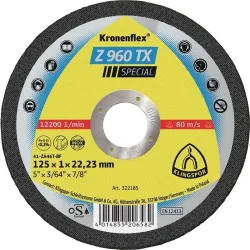 Trennscheibe Z 960 TX D115x1mm ger.INOX Bohr.22,23mm KLINGSPOR, 25 Stück