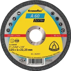 Trennscheibe A 60 Extra D115x1mm ger.INOX Bohr.22,23mm KLINGSPOR, 25 Stück