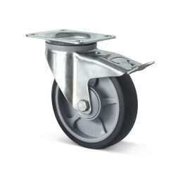 Lenkrolle TPE, inkl. Feststeller, spurlos, ØxB 200 x 40 mm, TK 250 kg