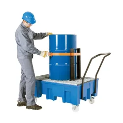 kaiserkraft Fasshaltegurt / Spanngurt-Vorrichtung, für fahrbare 2-Fass-Wanne, Höhe 600 mm