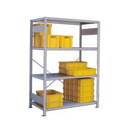 META Fachbodenregal lichtgrau mit 6 Böden, Fachlast 230 kg, HxBxT 3.000 x 1.356 x 636 mm