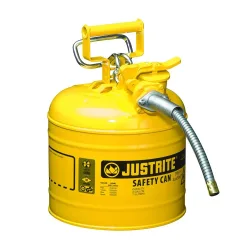 Justrite® Sicherheitsbehälter Typ II AccuFlow?, Metallschlauch, gelb, 7,5 Liter