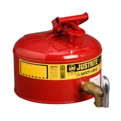 Sicherheits-Abfüllbehälter mit Zapfhahn, Stahlblech, Volumen 9,5 l, rot lackiert Justrite
