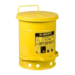 Justrite® Werkbank-Sammelbehälter, Fusspedal, gelb, 20 Liter